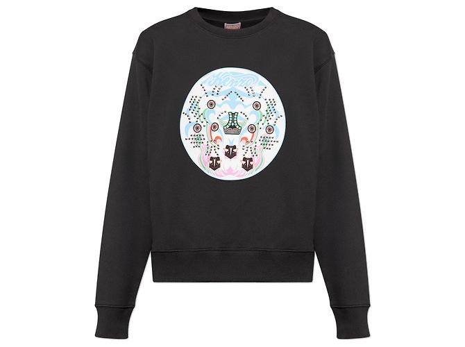 Kenzo Logo Sweatshirt schwarz Baumwolle