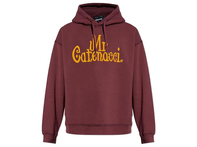 Dsquared2 Mr. Catenacci Logo Hoodie rot Baumwolle