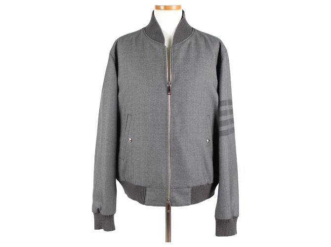 Thom Browne Diagonal Stripe Bomber Jacket