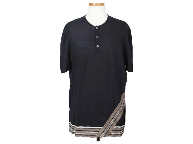 Hermès Kurzarm-Strickshirt in Navy