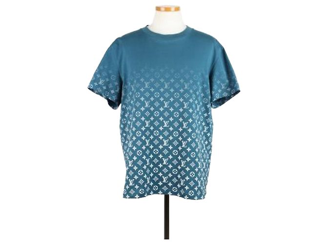 Louis Vuitton Monogram Gradient Kurzarm T-Shirt Turquoise XXL