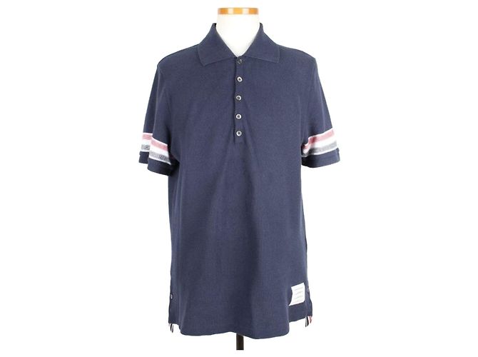 Thom Browne Texturiertes Baumwoll-Poloshirt