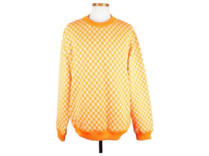 Louis Vuitton Damier Crewneck Knit Orange XL