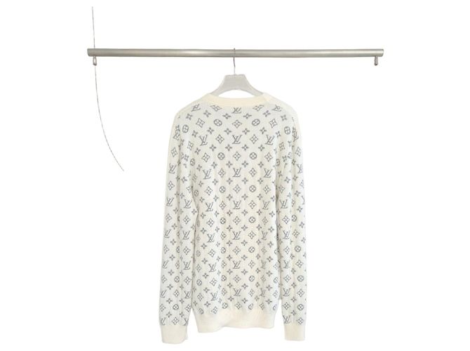 Louis Vuitton Monogram Half and Half Cashmere White Knit XXL