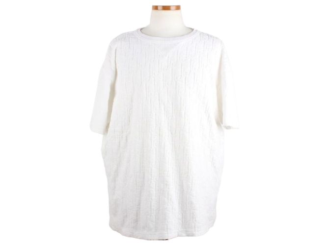 Dior Oblique Terry Cotton Kurzarmshirt Weiß