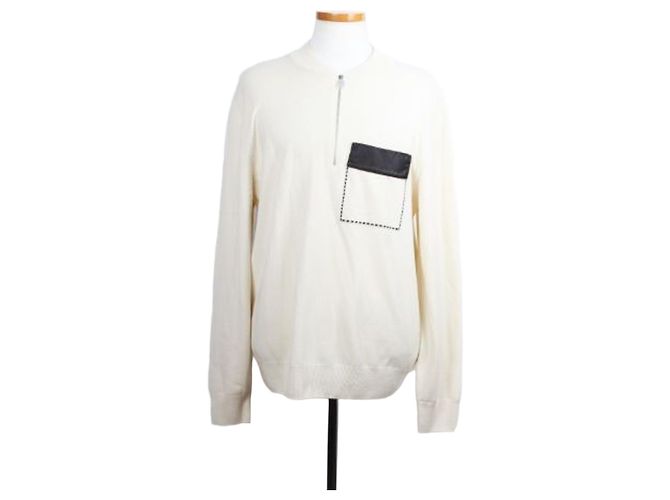 Hermès Leather Patch Wool Half-Zip Knit