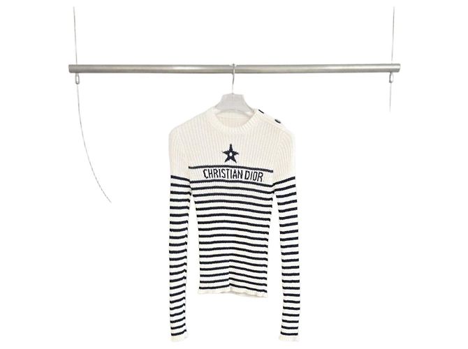Dior Riviera Strickpullover Ecru Black