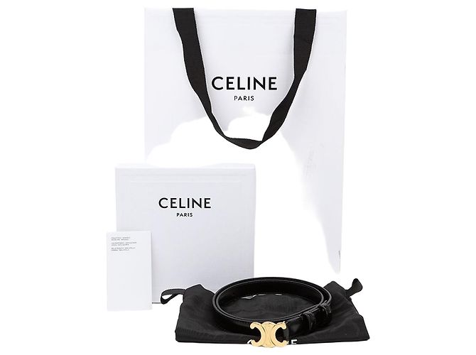 Céline Small Triomphe Belt Black