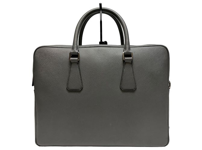 Prada Mallette en cuir Saffiano Grey