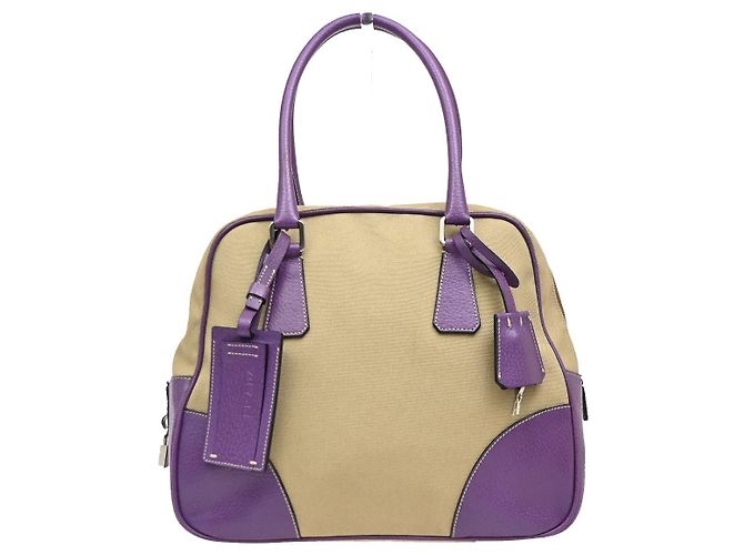 Prada Bowler Canvas with Leather Medium