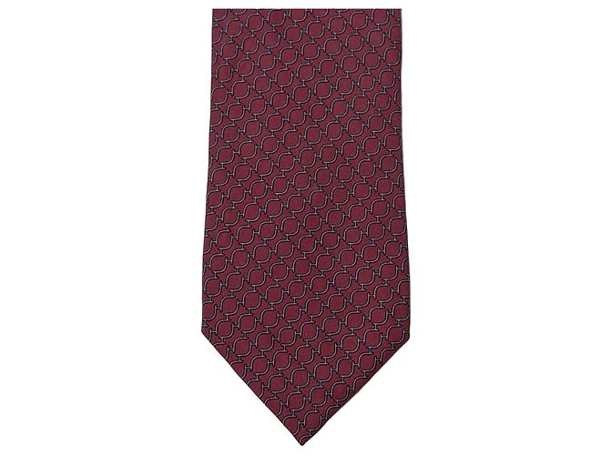 Hermès bordeaux silk tie