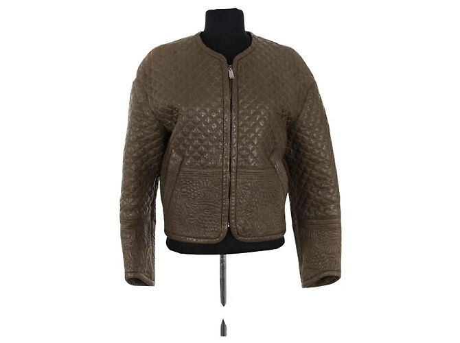 Barbara Bui Leather Jacket Khaki