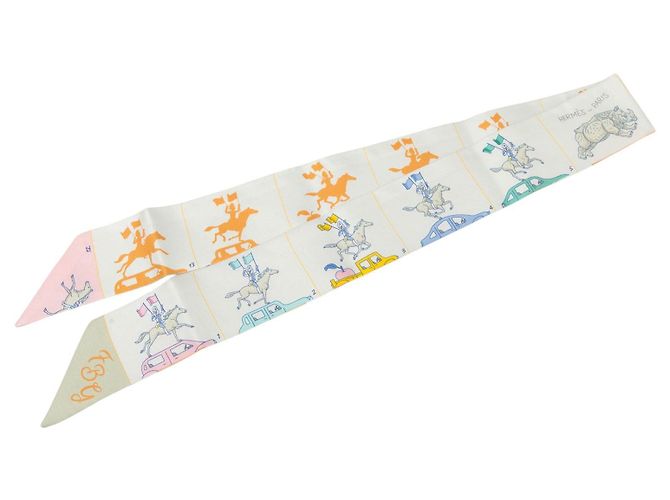Pañuelo Twilly de seda Hermès Parade Blanco