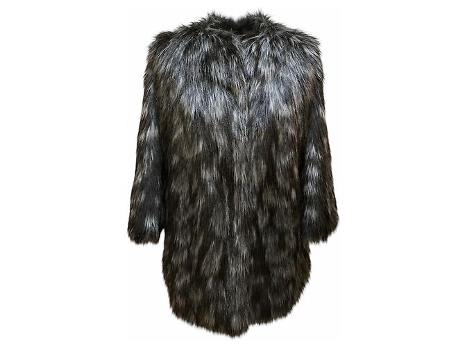 Prada Kunstpelzmantel Schwarz
