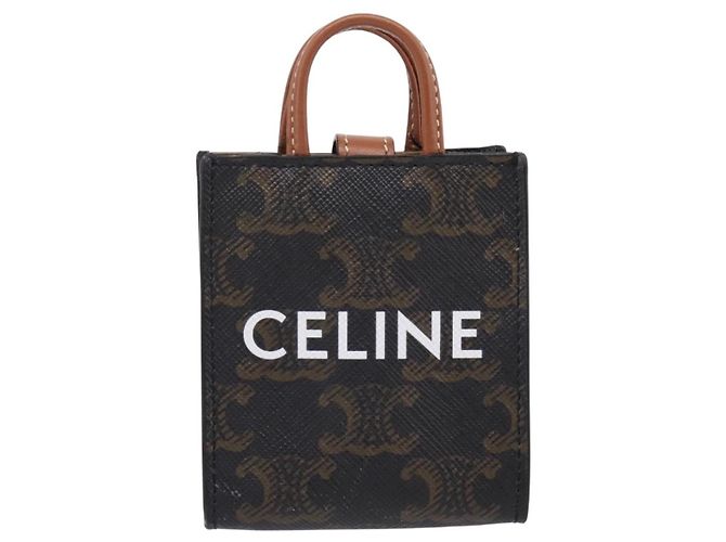 Céline Celine Vertical Cabas Triomphe Coated Canvas Mini