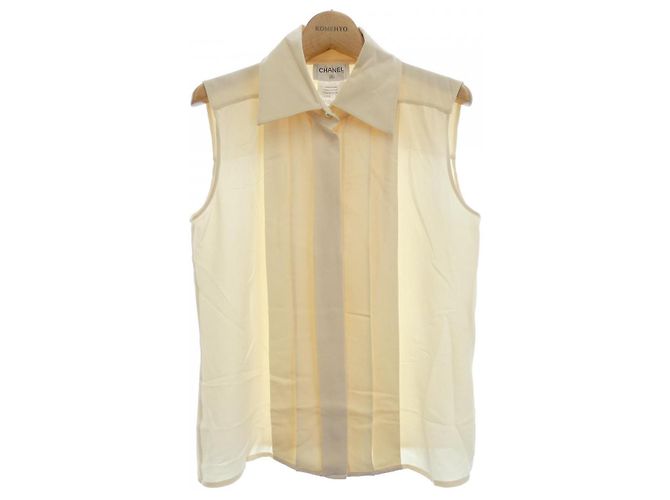 Top in seta Chanel beige
