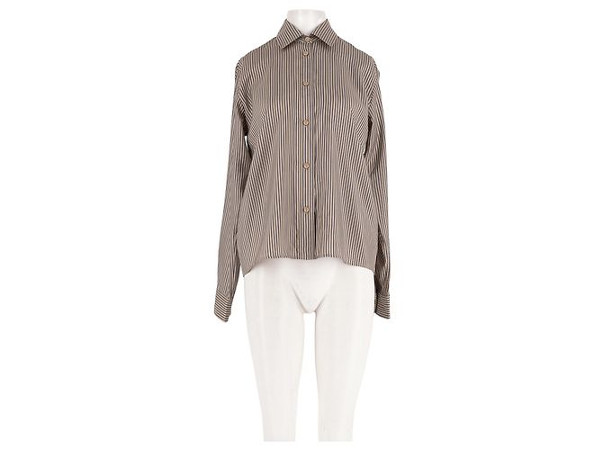 Autre Marque Beige Seidenhemd