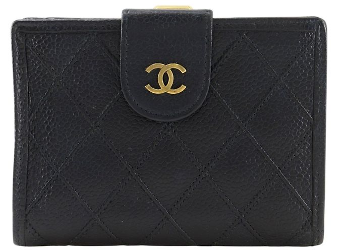 Chanel Black Bicolore Bi-fold Wallet