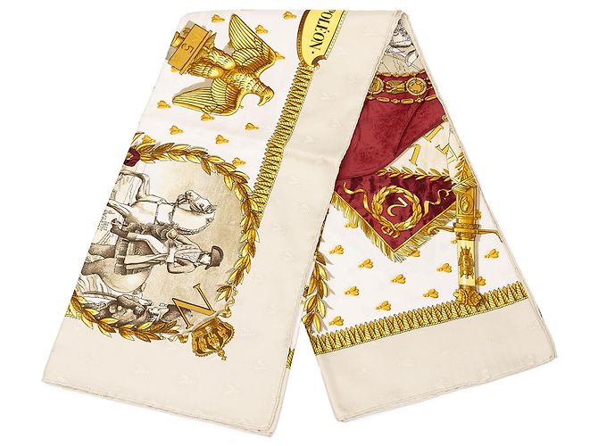 Hermès Napoleon Seidentuch Weiß 90