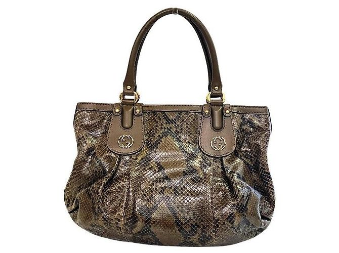Gucci GG Interlocking Handtasche aus Pythonleder
