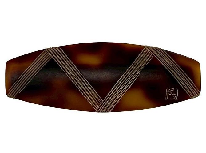 Fendi Barrette Brown Plastic