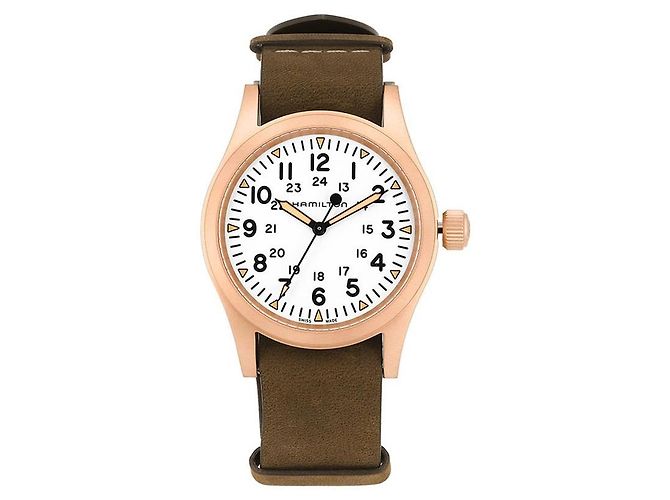 Autre Marque Montre pour homme Khaki Field Mechanical avec bracelet en cuir