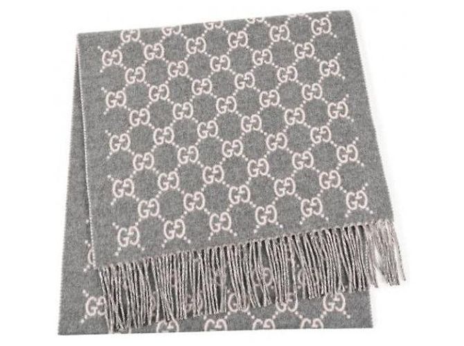 Bufanda Gucci de cachemira gris rosa