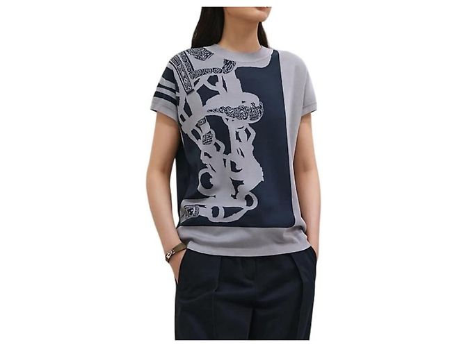 Hermès Kurzarm-Strickpullover für Damen