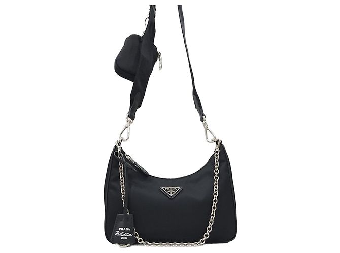 Prada Borsa a tracolla Re-Edition in nylon nera