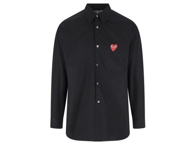 Comme Des Garcons Red Heart Patch Hemd AX