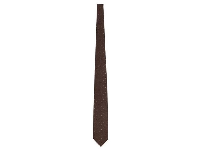 Tom Ford Dot Silk Tie Dark Brown