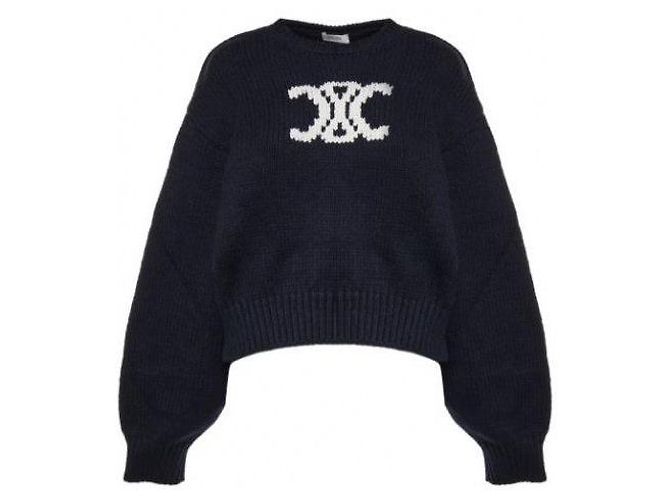 Céline Strickpullover mit Rundhalsausschnitt aus Baumwolle