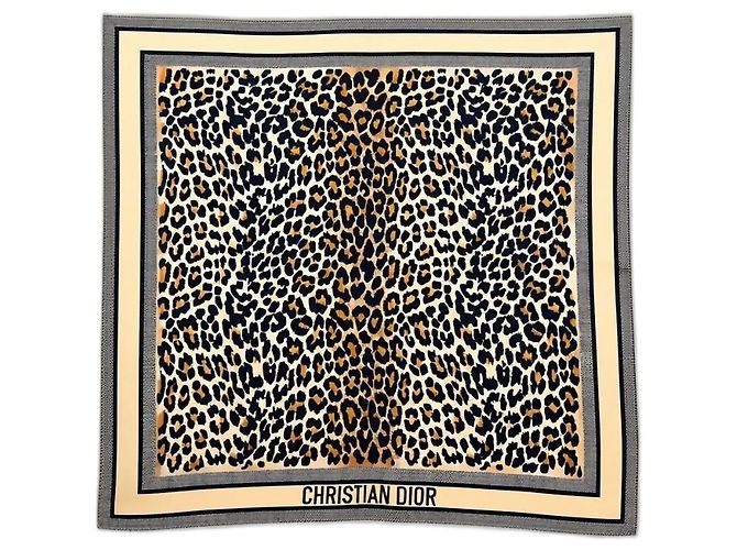 Dior Schal Leopard braun