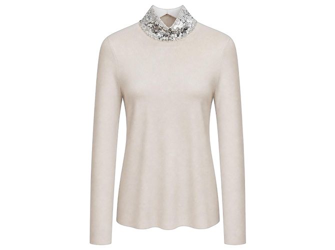 Dior x Raf Simons Pre-Fall 2015 Feinstrickpullover mit Pailletten und Stehkragen