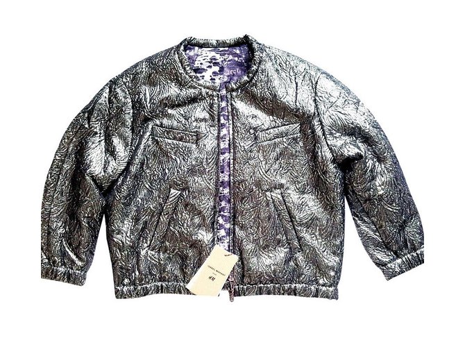 Isabel Marant Pour H&M Jackets Silvery Silk Joli Closet