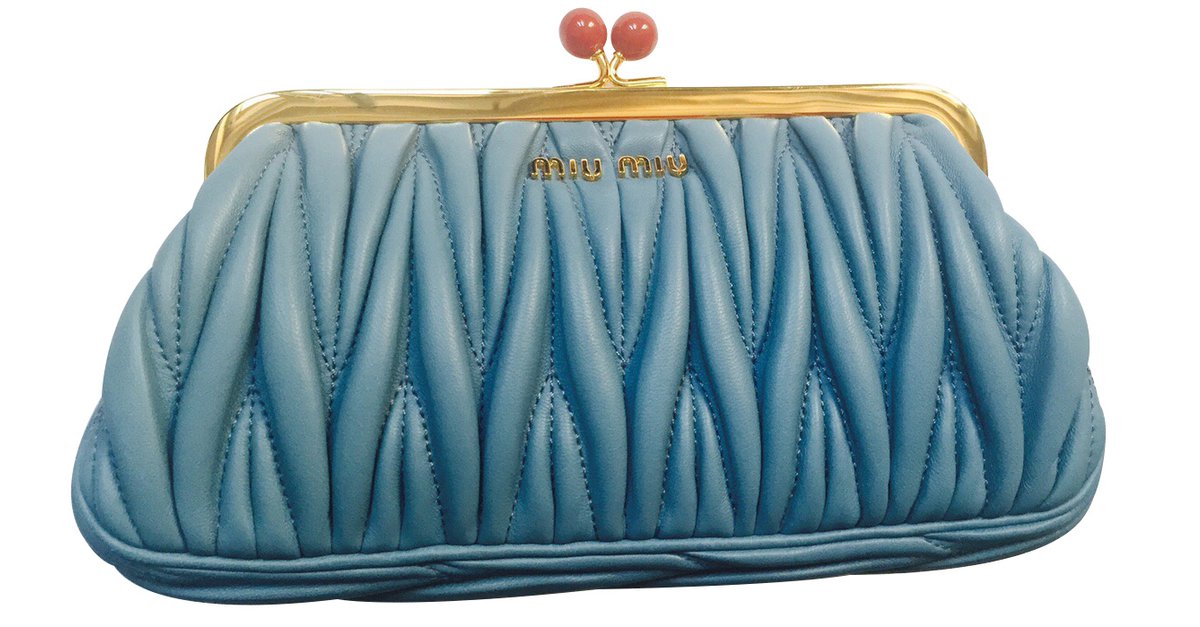 Clutch bag MCM Blue in Polyester - 16409013