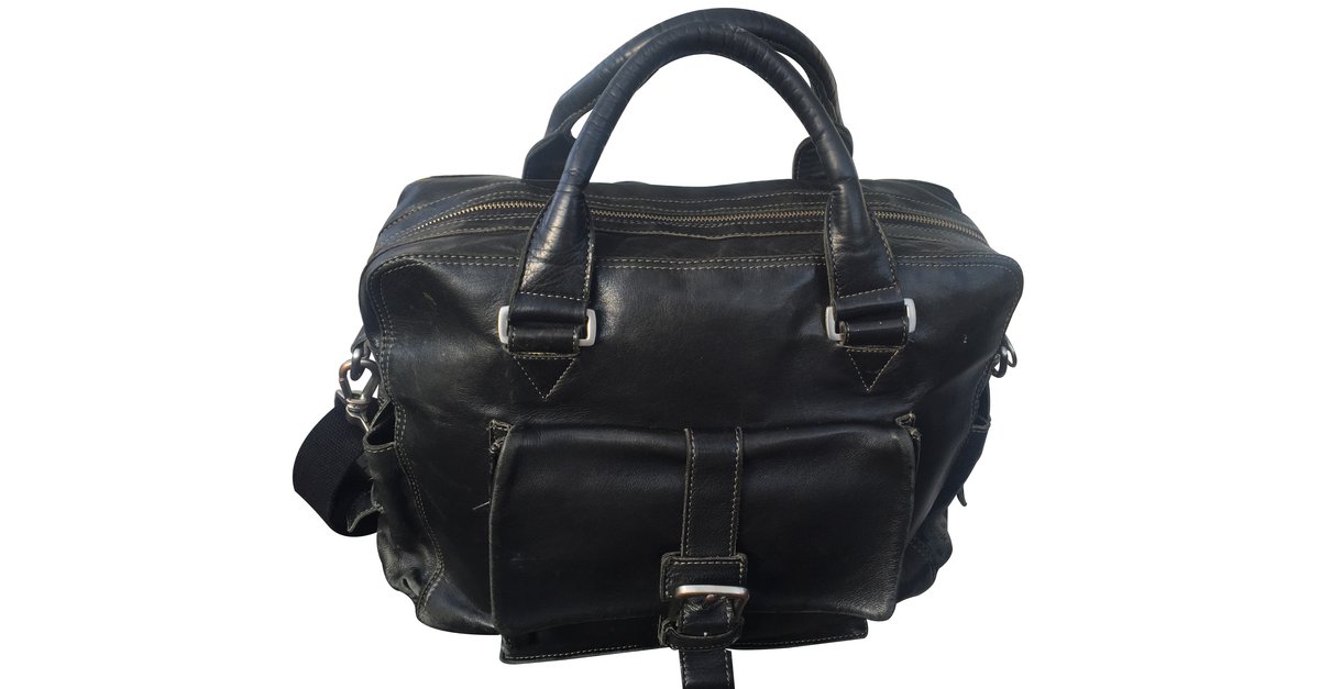 Le Tanneur Bags Briefcases Black Leather ref.9839 - Joli Closet