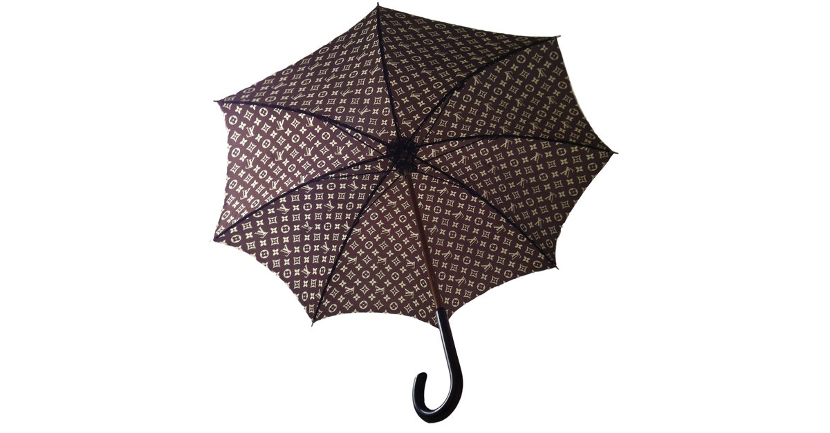 LOUIS VUITTON Parapluie Monogram Marron LV Auth bs2106 Bois ref