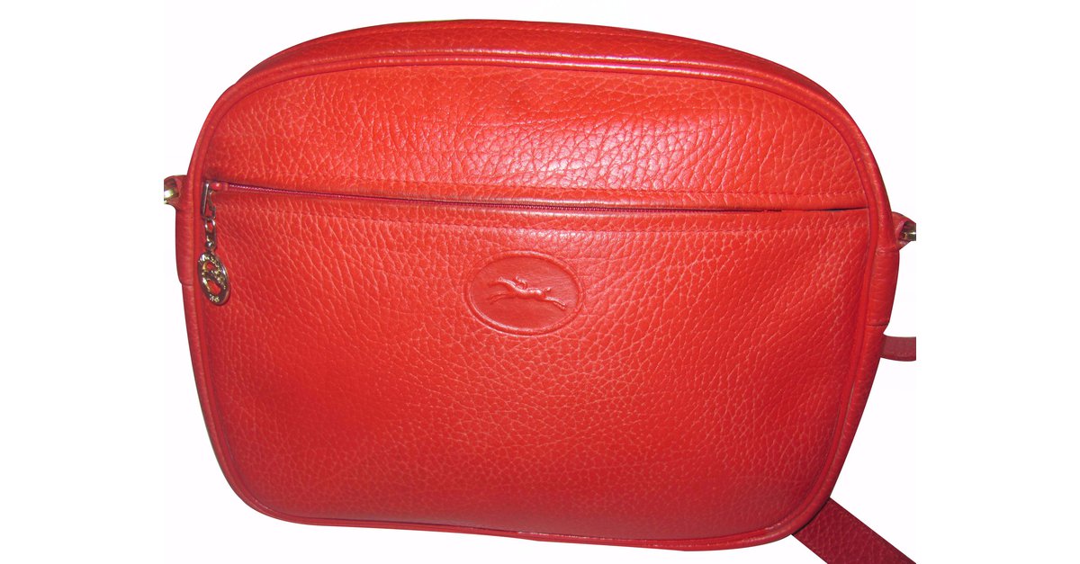 Longchamp Handbag Red Leather ref.19436 - Joli Closet