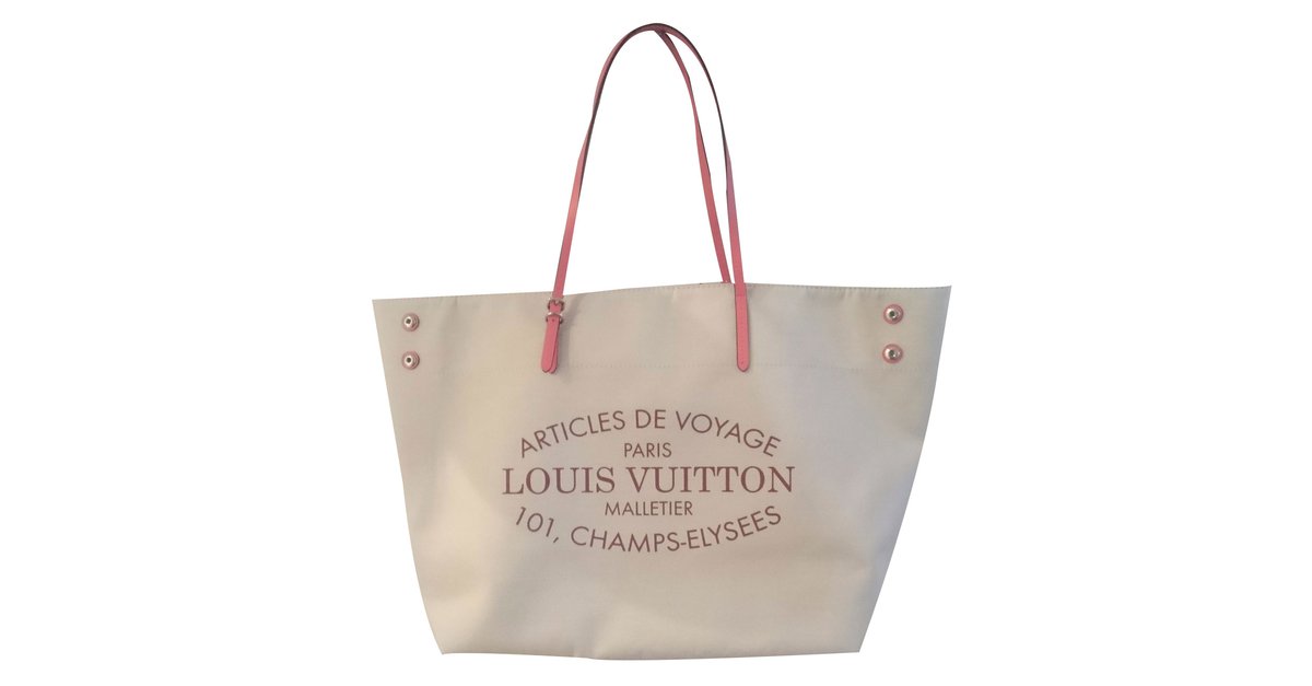 LOUIS VUITTON Coral Cotton Canvas Articles De Voyage Cabas Mm