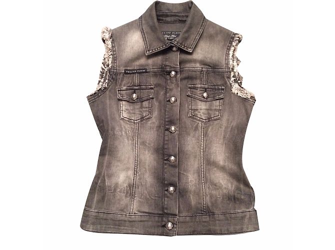 Veste Parka Philipp Plein En Toile Coton Imprimée - Taille XS - Occasion Comme Neuve - Vert