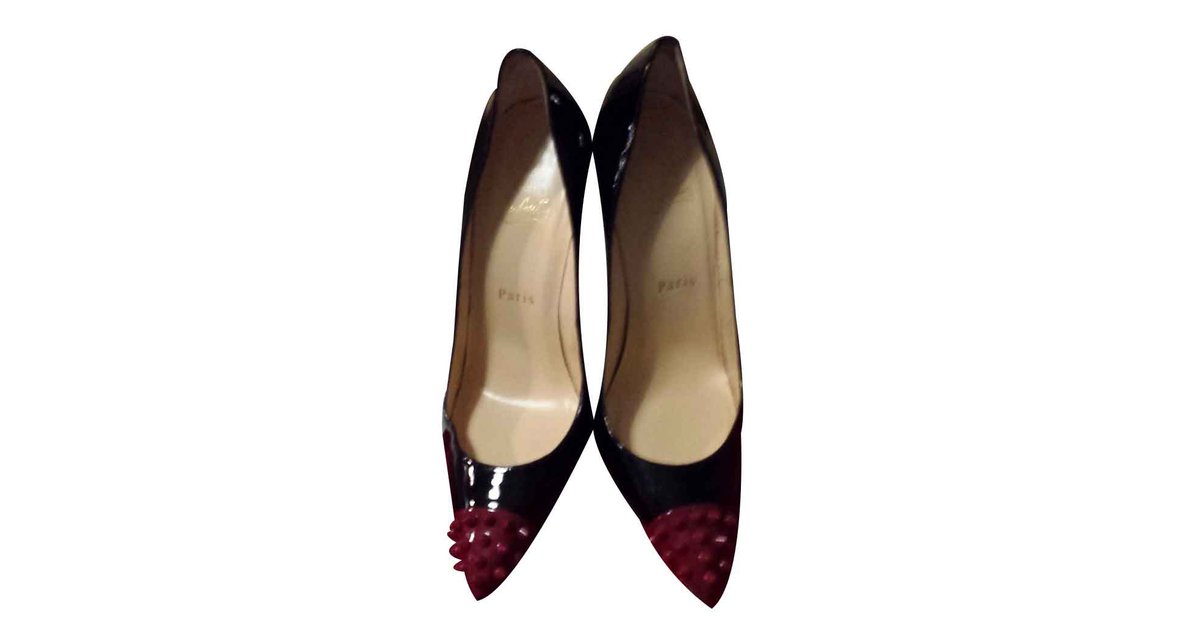 Christian Louboutin Heels - 'Spike' Black Patent leather ref.21843 - Joli  Closet