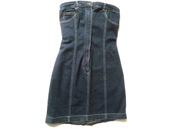 plein sud dress denim Plein Sud Blue Denim Studded Mini Dress Size 38 FR