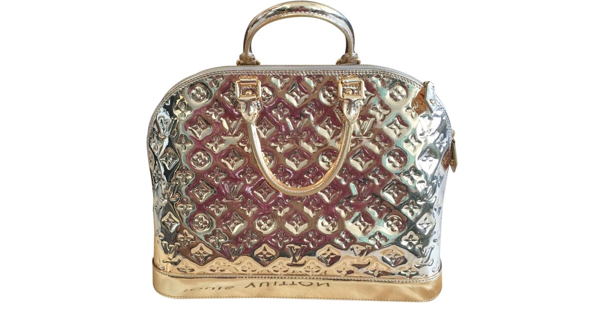 Louis Vuitton Gold Monogram Miroir Limited Edition Alma MM Bag