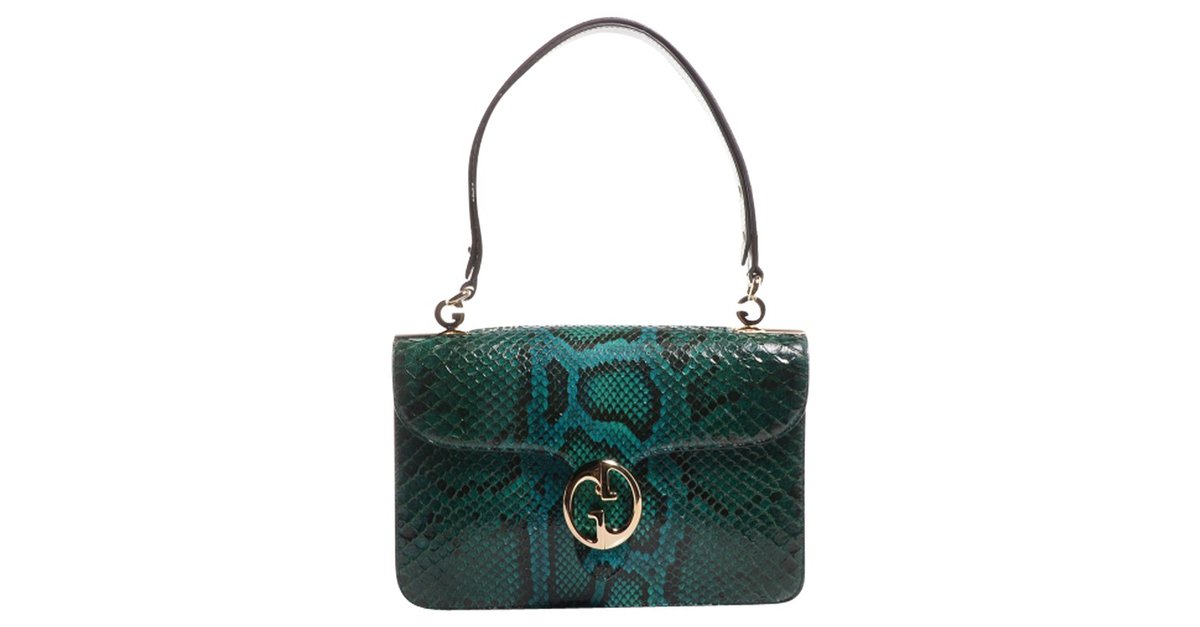Green Python Top Handle Bag – Marissa Collections