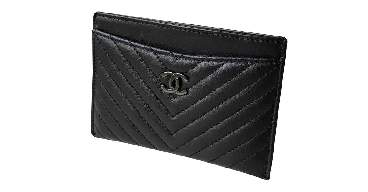 chanel zip card case wallet