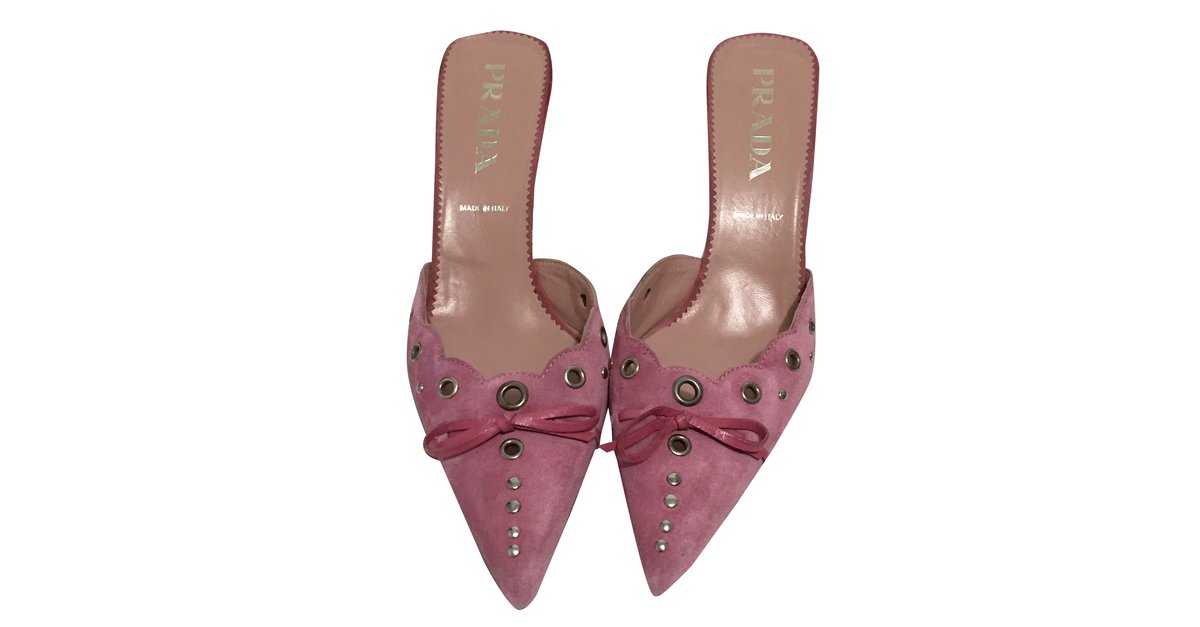 pink prada mules