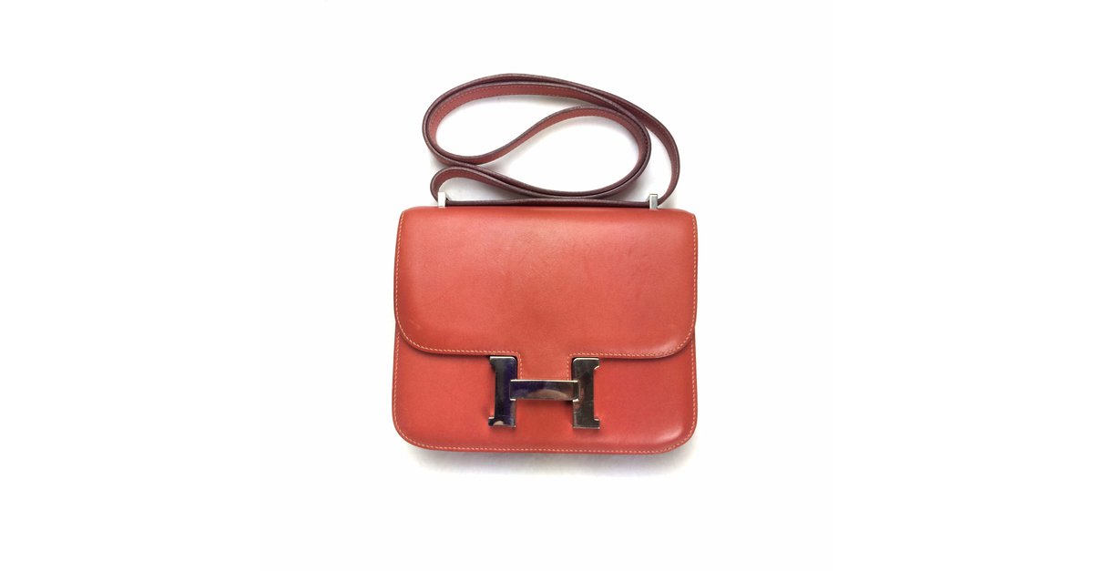 Hermès Constance 18 Swift Brique Red Orange Leather ref.31612 - Joli Closet