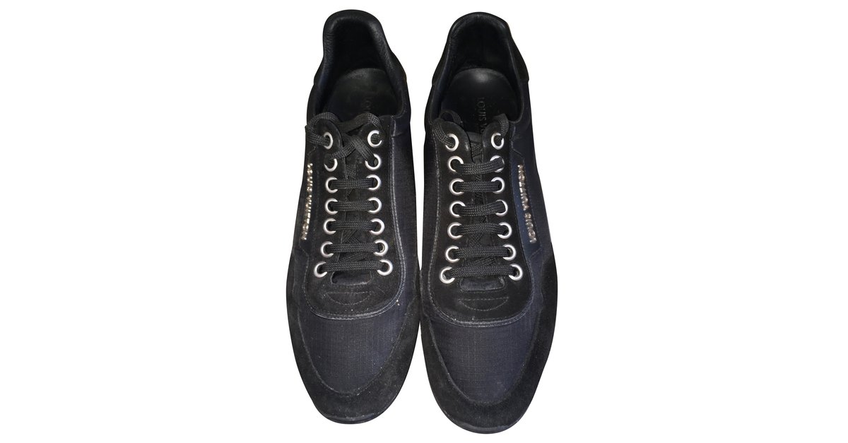 Louis Vuitton Sneakers Black Leather Patent leather Deerskin ref