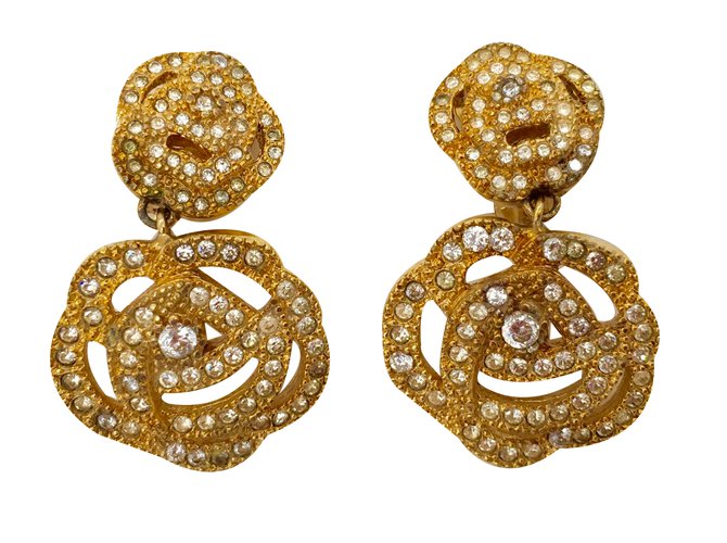 Christian Dior Earrings Golden Metal ref.32291 Joli Closet